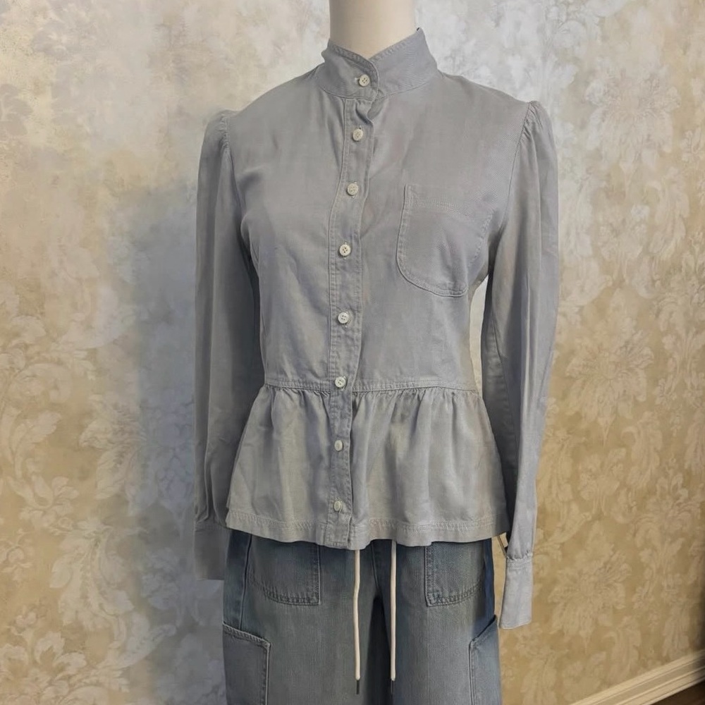 Miu Miu long-sleeved peplum blouse